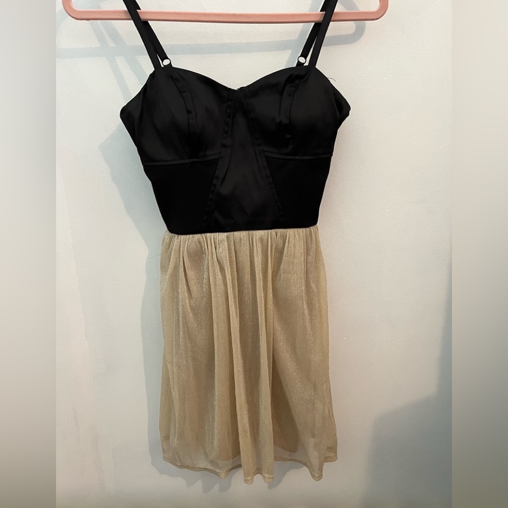 Prom style dress - champagne and black